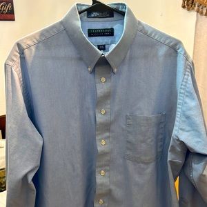 Elegant business church long sleeve light blue men’s dress up shirt. Women too!